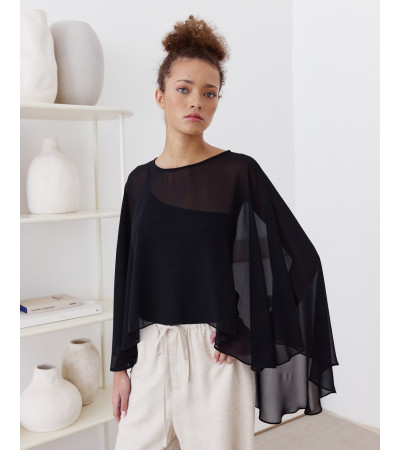 CAPA SEMITRANSPARENTE CON CAÍDA ASIMÉTRICA | MULAYA