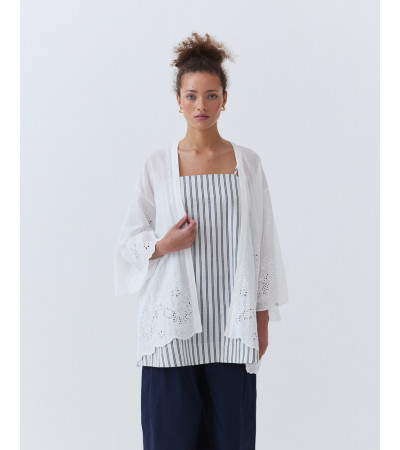 KIMONO DE ALGODÓN CON BORDADO OJALILLO | MULAYA