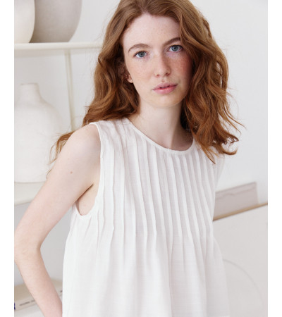 BLUSA MANGA SISA CON DETALLE DE PLIEGUES | MULAYA