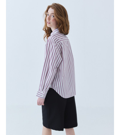 CAMISA DE RAYAS CON CUELLO SOLAPA Y BOTONES | MULAYA