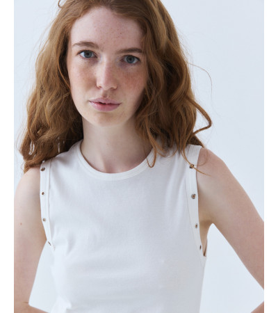 TOP MANGA SISA CON DETALLE DE OJALES | MULAYA