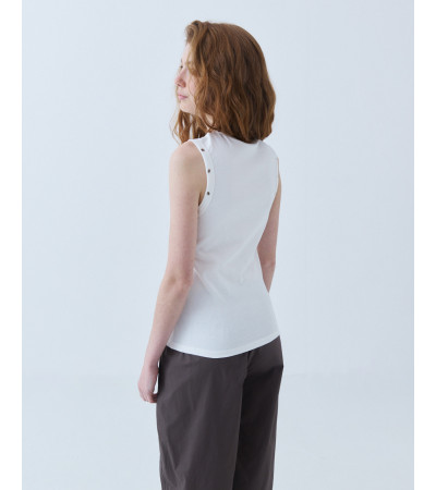 TOP MANGA SISA CON DETALLE DE OJALES | MULAYA