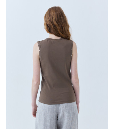 TOP MANGA SISA CON DETALLE DE OJALES | MULAYA