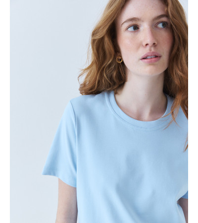 CAMISETA MANGA CORTA DE ALGODÓN CON CUELLO REDONDO | MULAYA