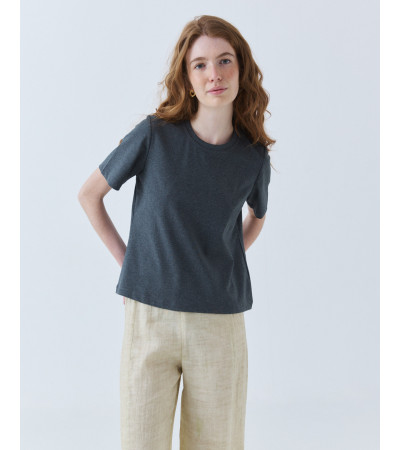 CAMISETA MANGA CORTA DE ALGODÓN CON CUELLO REDONDO | MULAYA