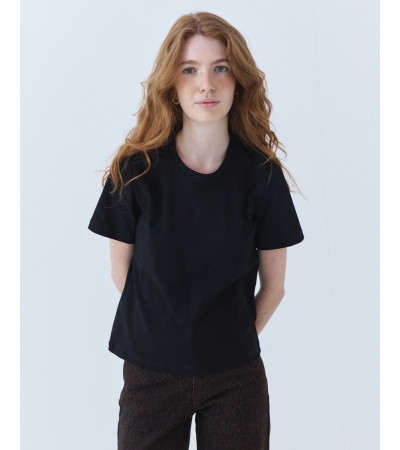 CAMISETA MANGA CORTA DE ALGODÓN CON CUELLO REDONDO | MULAYA