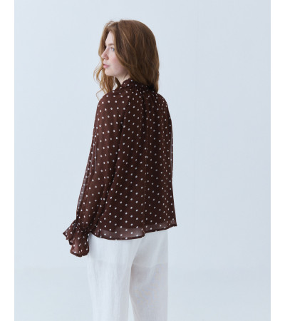 BLUSA SEMITRANSPARENTE LUNARES Y LAZADA | MULAYA