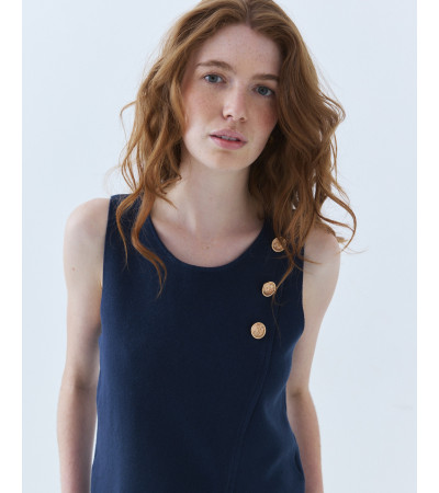 CHALECO DE PUNTO CON BOTONES Y ESCOTE ASIMÉTRICO | MULAYA