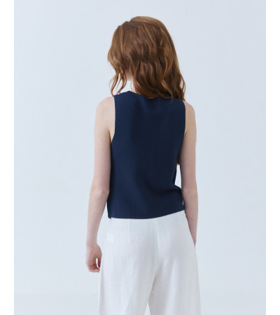 CHALECO DE PUNTO CON BOTONES Y ESCOTE ASIMÉTRICO | MULAYA