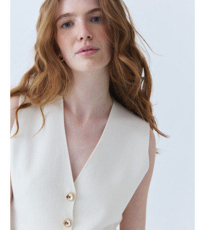 Chaleco de Punto con Botones Dorados | MULAYA