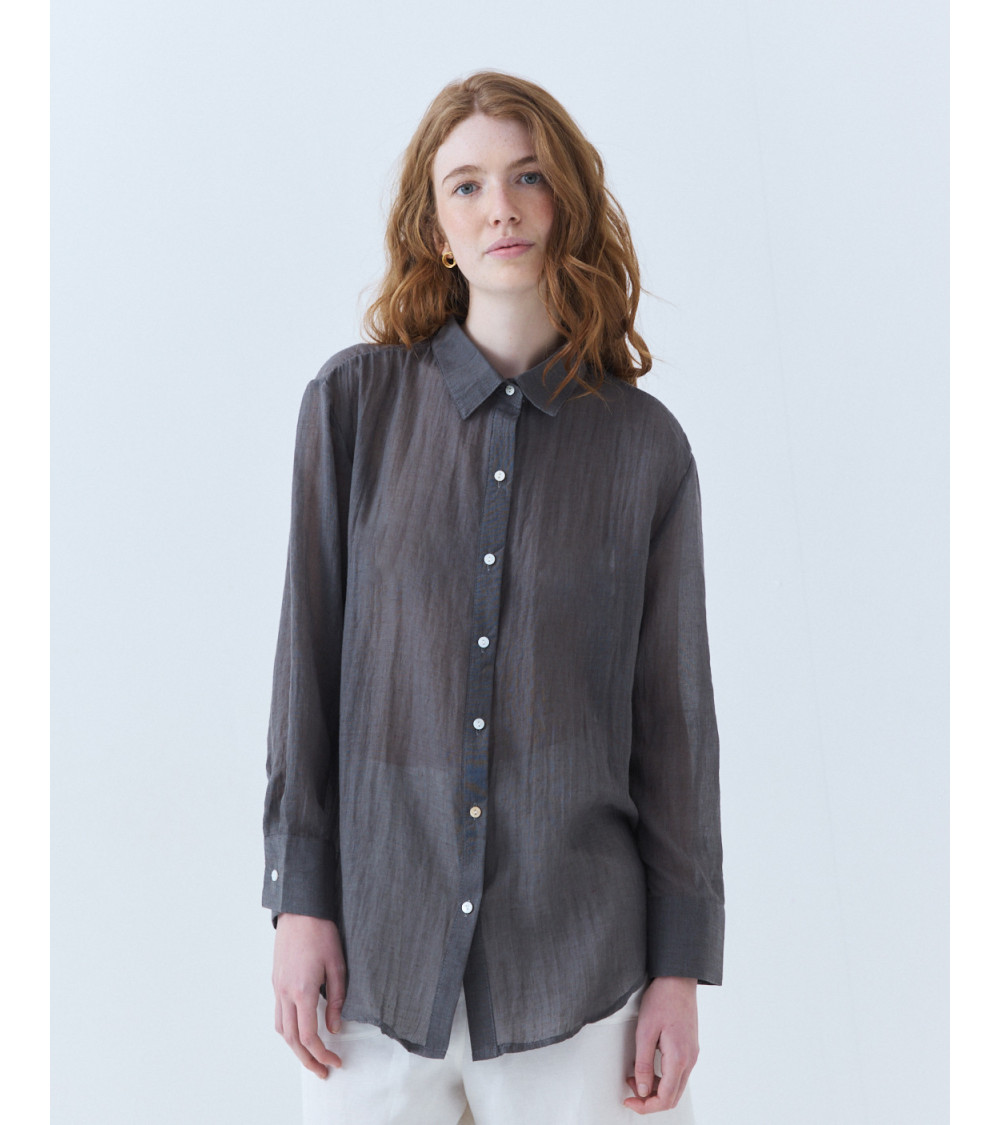 CAMISA SEMITRANSPARENTE DE CORTE CLÁSICO | MULAYA