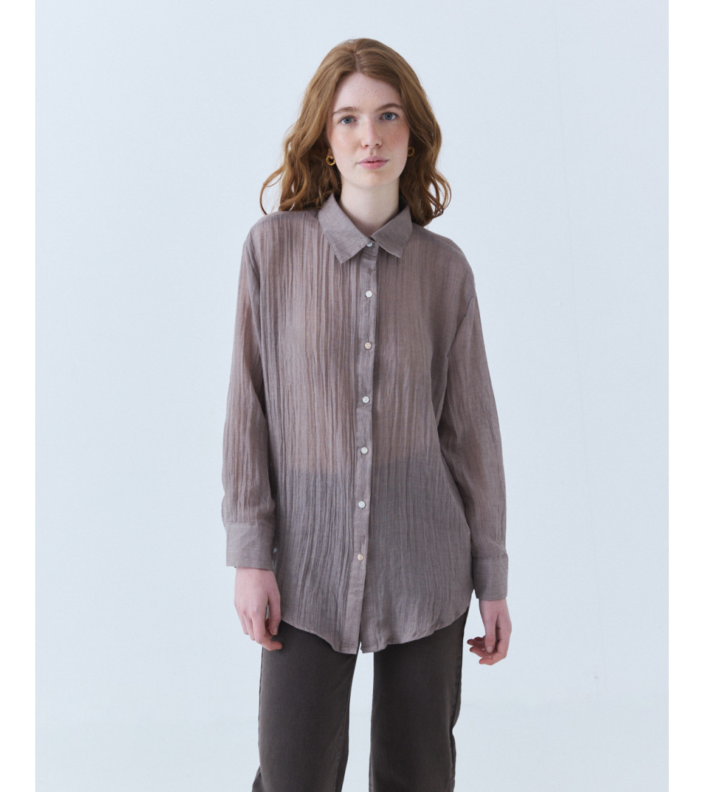 CAMISA SEMITRANSPARENTE DE CORTE CLÁSICO | MULAYA