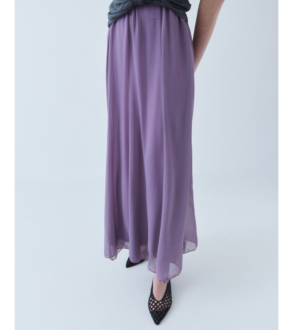 FALDA MIDI FLUIDA CON FORRO Y CINTURA ELÁSTICA | MULAYA