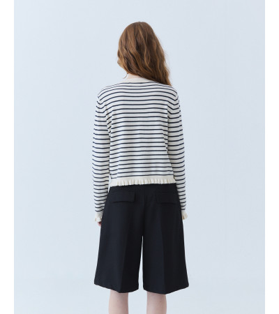 CHAQUETA PUNTO RAYAS VOLANTES