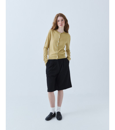 CÁRDIGAN DE PUNTO BÁSICO CON CUELLO REDONDO | MULAYA