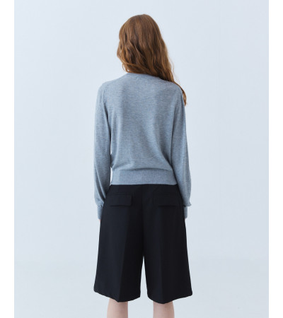 CÁRDIGAN DE PUNTO BÁSICO CON CUELLO REDONDO | MULAYA