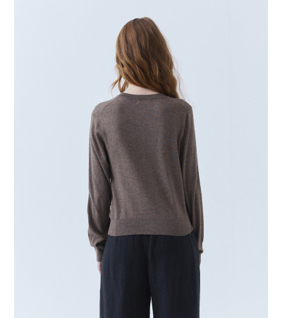 CÁRDIGAN DE PUNTO BÁSICO CON CUELLO REDONDO | MULAYA