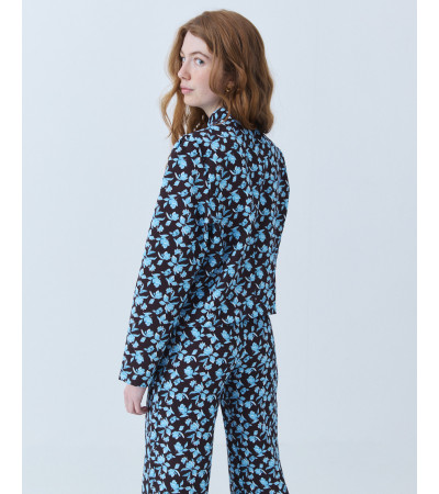 CHAQUETA ESTAMPADA CUELLO MAO Y BOTONES | MULAYA