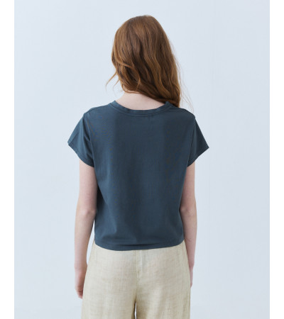 CAMISETA CROP ESTRELLA TACHAS ALGODÓN | MULAYA