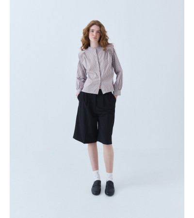 CAMISA RAYAS CUELLO MAO CON HOMBRERAS | MULAYA