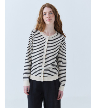 JERSEY DE PUNTO A RAYAS CON CUELLO REDONDO | MULAYA