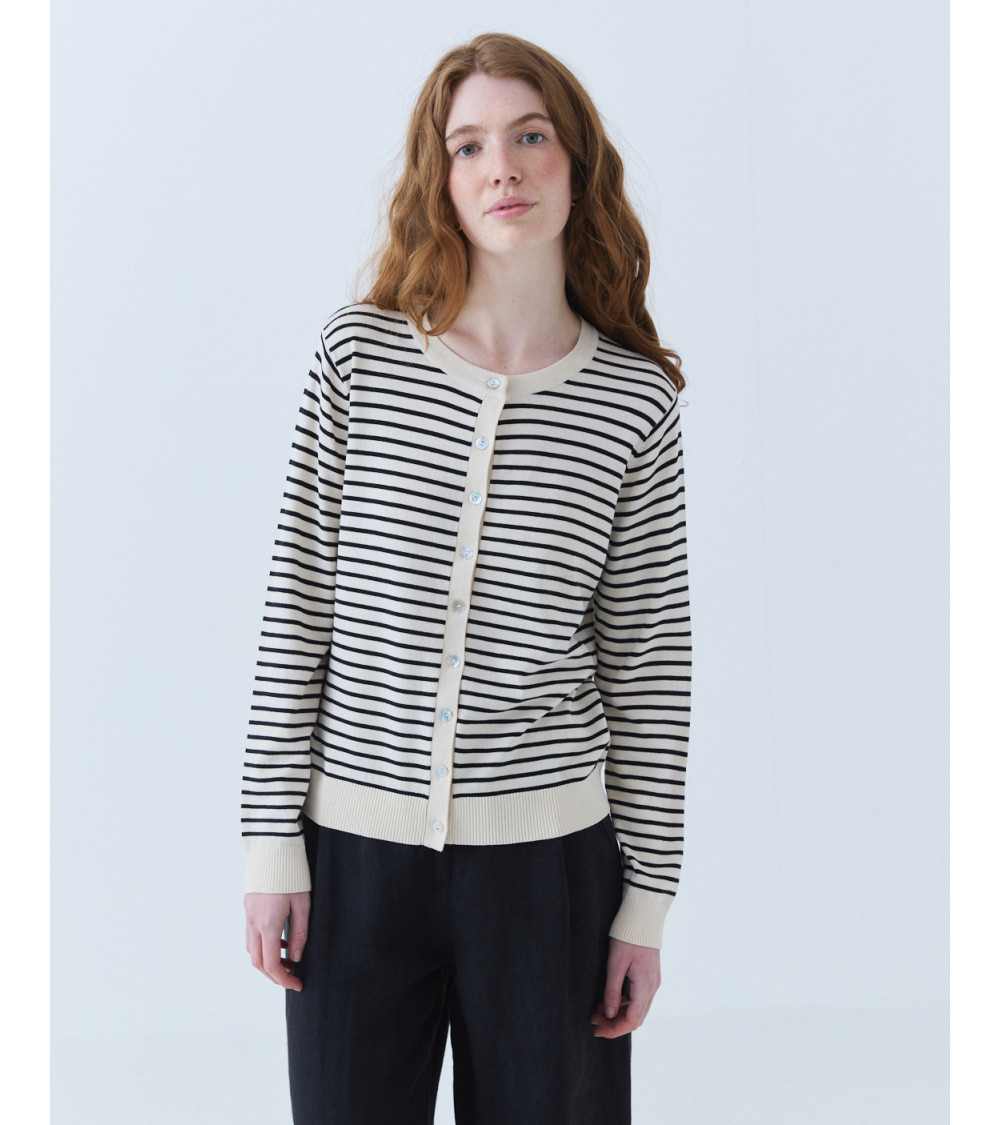 JERSEY DE PUNTO A RAYAS CON CUELLO REDONDO | MULAYA