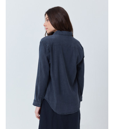 CAMISA DENIM FLUIDA DE CORTE CLÁSICO | MULAYA