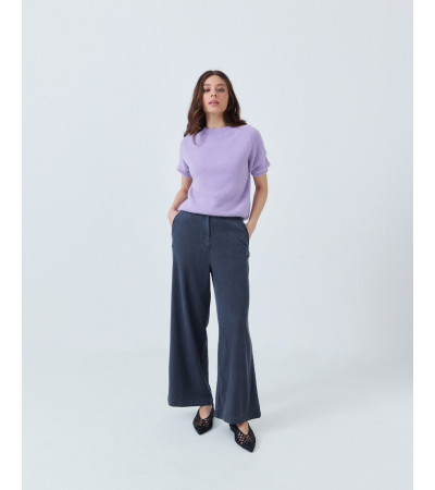 Pantalón Denim Wide Leg Fluido con Bolsillos | MULAYA