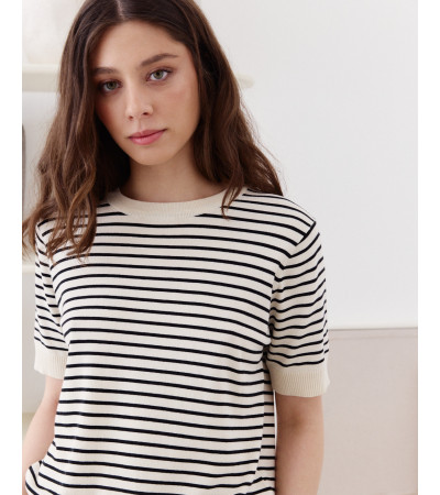 TOP DE PUNTO CUELLO RENDONDO RAYAS | MULAYA