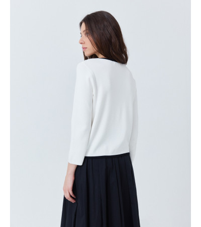 CARDIGAN DE PUNTO A RAYAS CON CIERRE DE BOTONES | MULAYA