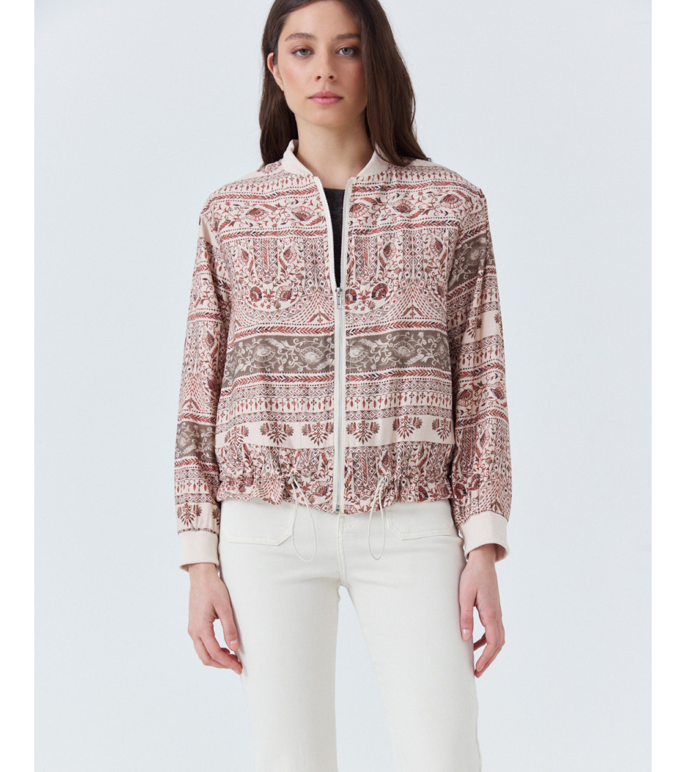 Bomber Estampada con Cierre de Cremallera | MULAYA