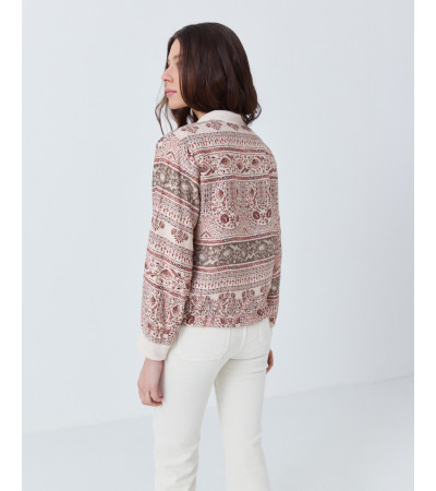 Bomber Estampada con Cierre de Cremallera | MULAYA