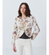 Chaqueta Flores Lurex con Cuello Redondo | MULAYA