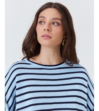 JERSEY DE PUNTO CON RAYAS Y MANGA MURCIÉLAGO | MULAYA