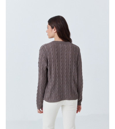 JERSEY DE PUNTO TRENZADO CON ESCOTE EN V | MULAYA