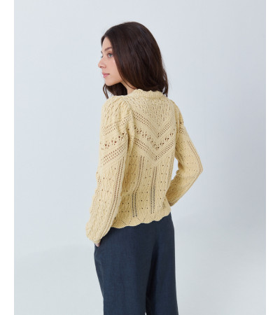 JERSEY DE PUNTO CALADO CON CUELLO REDONDO | MULAYA