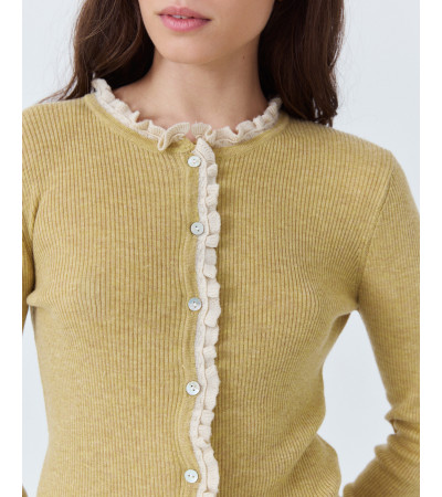 JERSEY DE PUNTO CON VOLANTES Y VIVOS A CONTRASTE | MULAYA