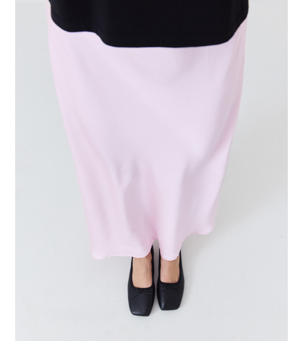 FALDA LARGA SATINADA CON CINTURA ELÁSTICA | MULAYA