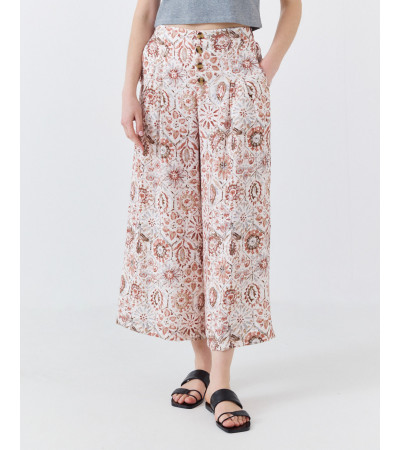 PANTALÓN CULOTTE ESTAMPADO CON CINTURA ELÁSTICA | MULAYA
