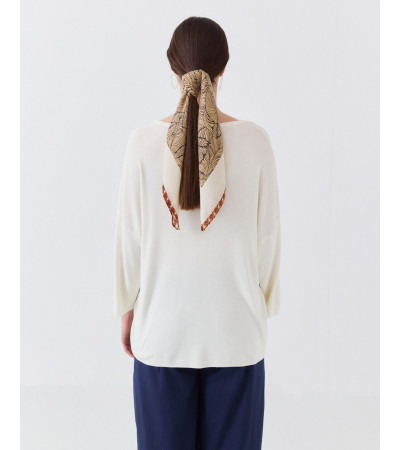 JERSEY DE PUNTO CON CUELLO REDONDO Y MANGA FRANCESA | MULAYA