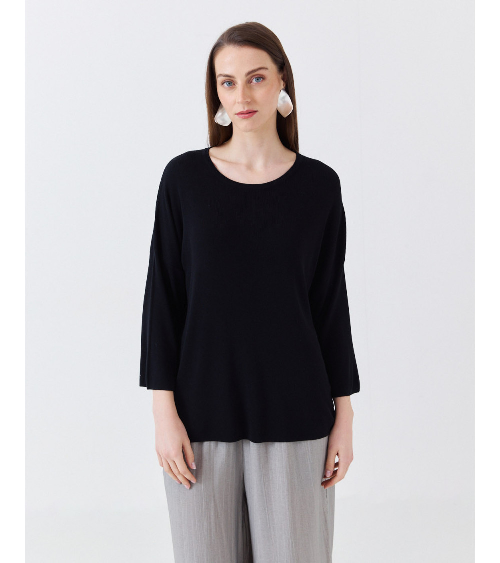 JERSEY DE PUNTO CON CUELLO REDONDO Y MANGA FRANCESA | MULAYA