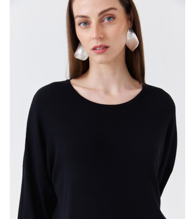 JERSEY DE PUNTO CON CUELLO REDONDO Y MANGA FRANCESA | MULAYA