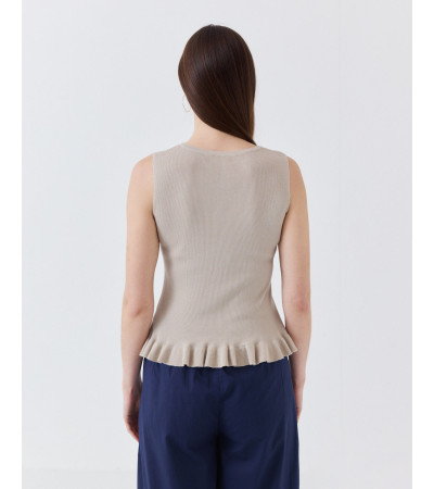 TOP DE PUNTO SIN MANGAS CON VOLANTES | MULAYA