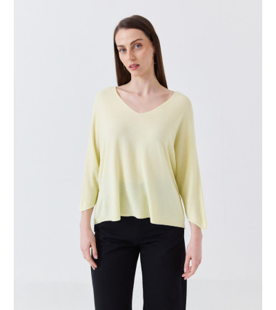 JERSEY DE PUNTO HOLGADO CON CUELLO EN PICO | MULAYA