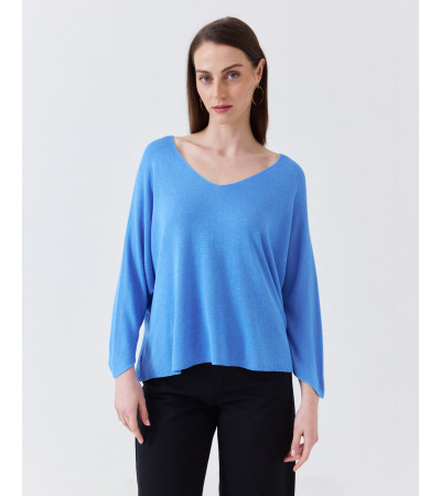 JERSEY DE PUNTO HOLGADO CON CUELLO EN PICO | MULAYA