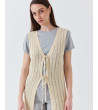 CHALECO LARGO DE PUNTO BRILLANTE CON LAZADA | MULAYA