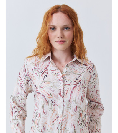 CAMISA ESTAMPADA CON CUELLO SOLAPA | MULAYA