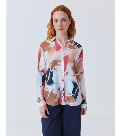 CAMISA MULTICOLOR TEXTURIZADA CON TRABILLAS | MULAYA