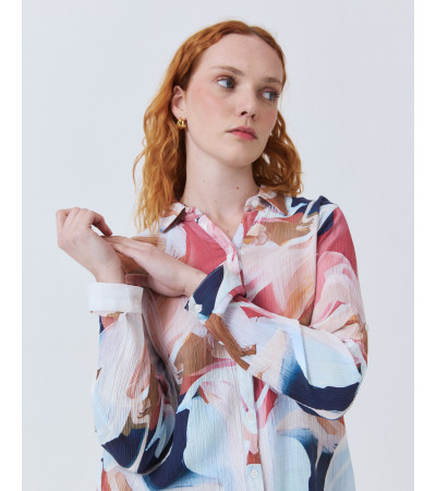 CAMISA MULTICOLOR TEXTURIZADA CON TRABILLAS | MULAYA