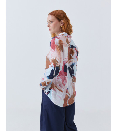 CAMISA MULTICOLOR TEXTURIZADA CON TRABILLAS | MULAYA